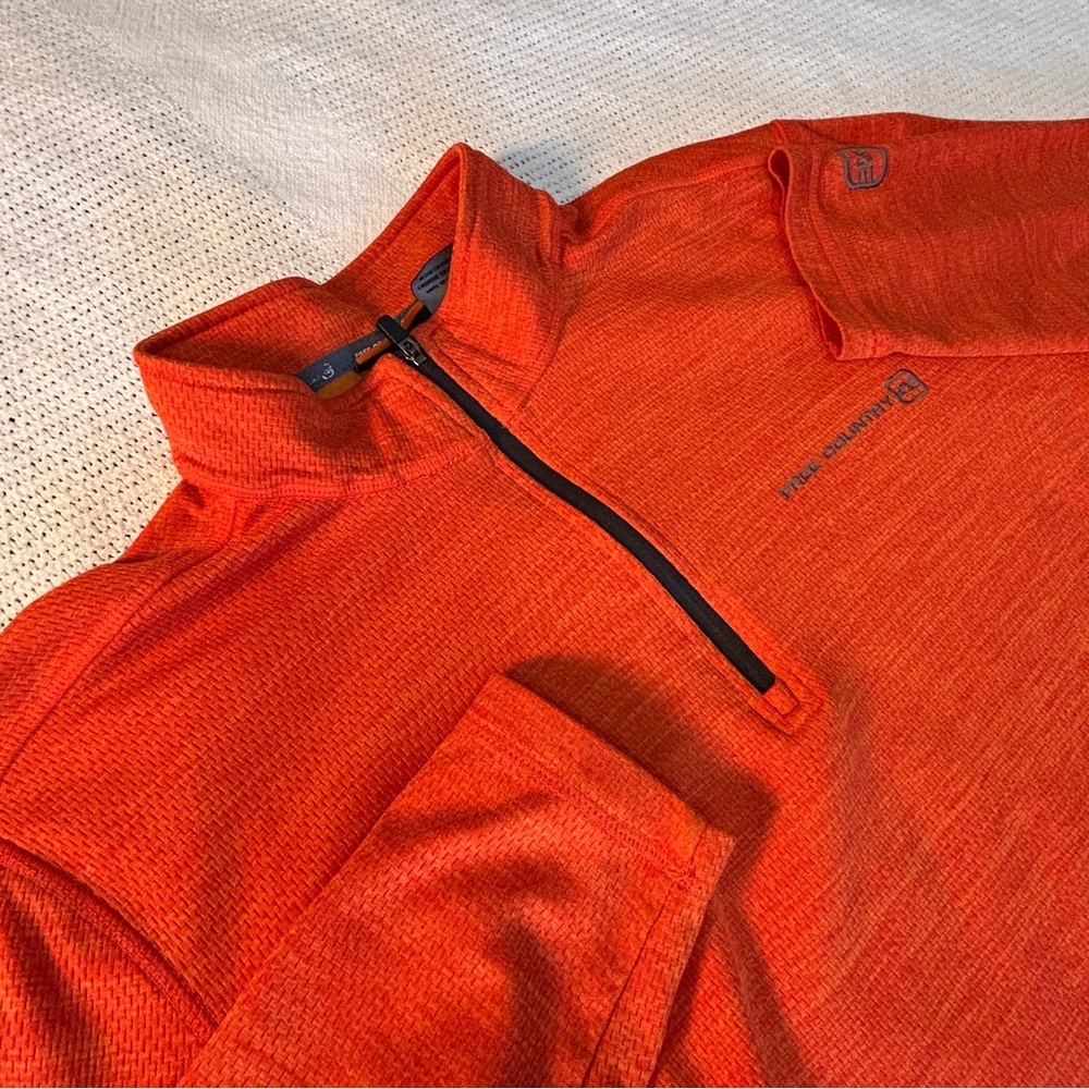 Free Country Men’s Size Large Orange Quarter-Zip Pullover Shirt  Gorpcore Casual
